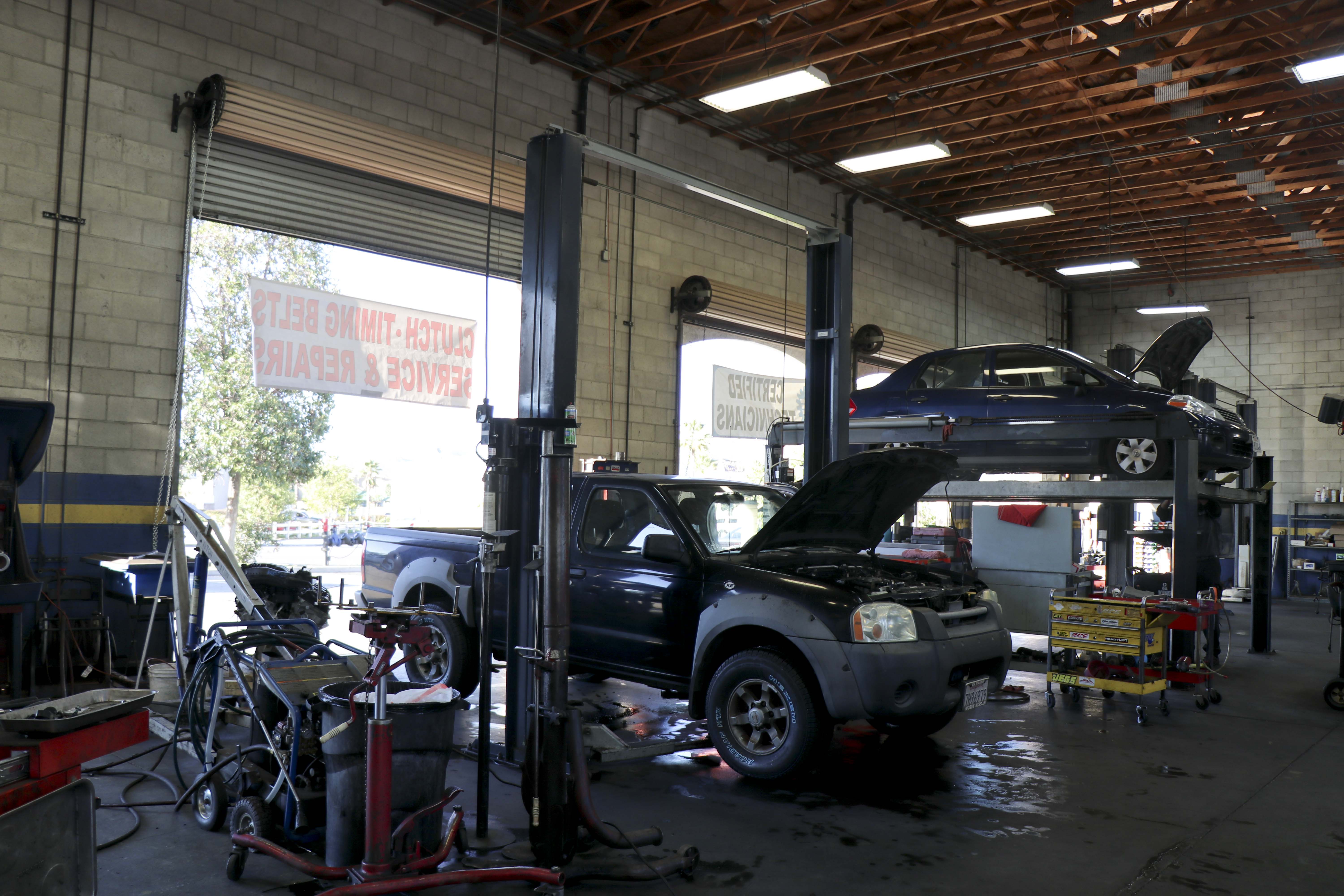 Vehicles inside the Horsman Automotive service workshop
